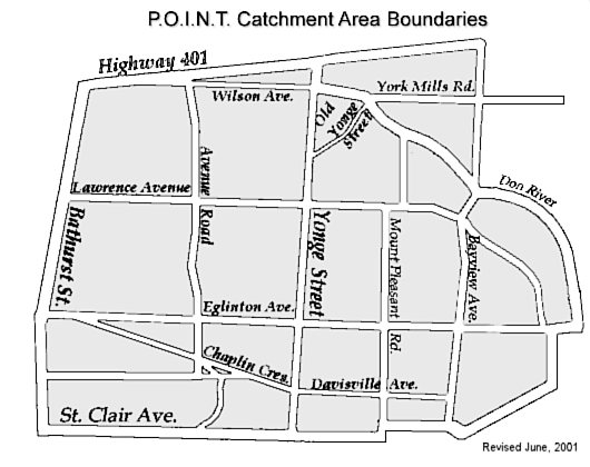 POINT Catchment Area Boundary Map